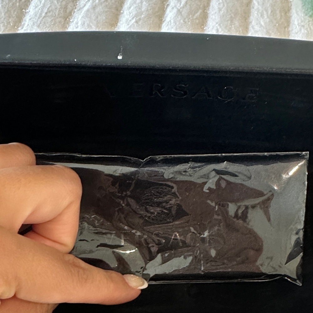 Versace Black Rectangular Eyeglasses With Case - image 5